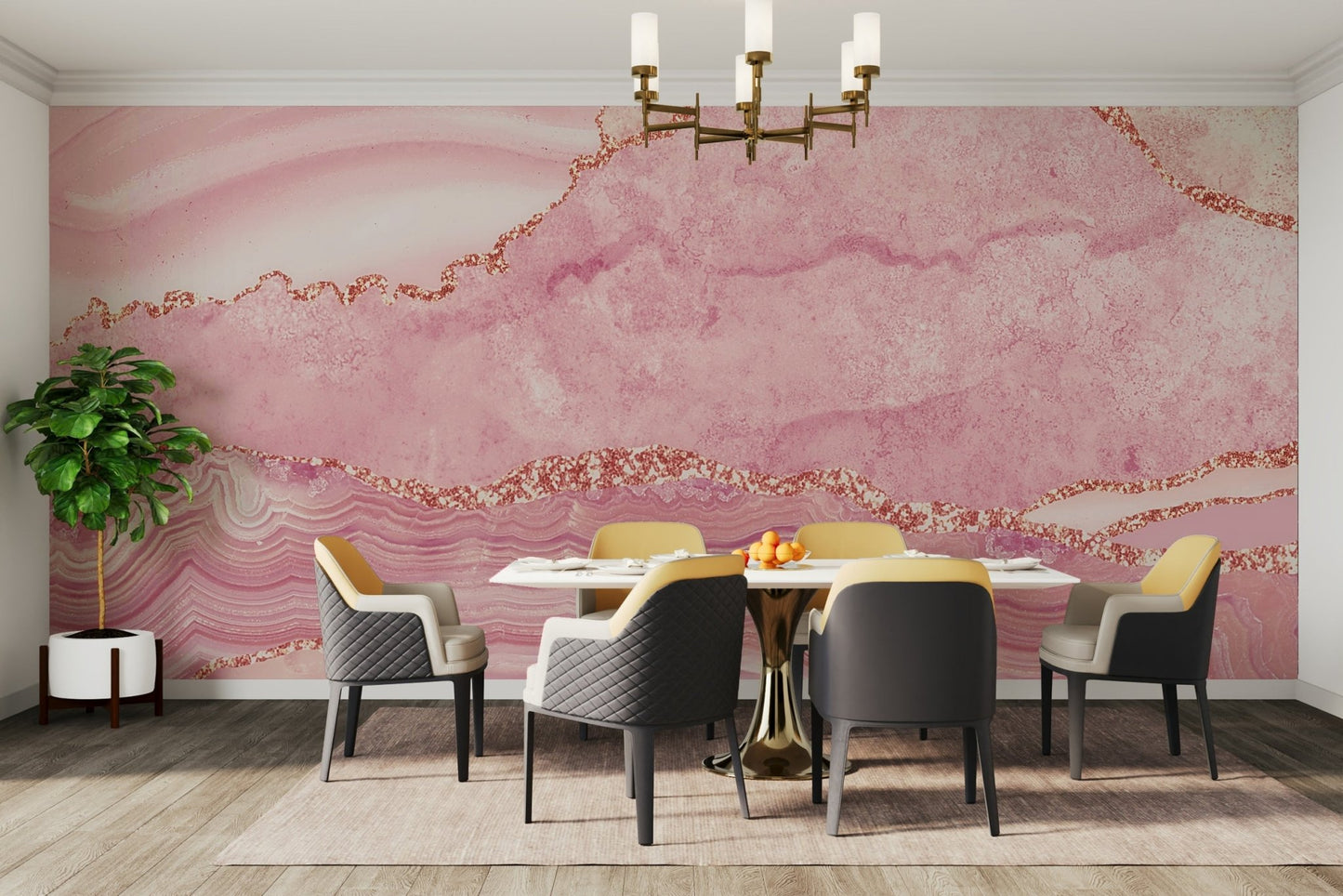 Rose Quartz Sparkle Wall Mural