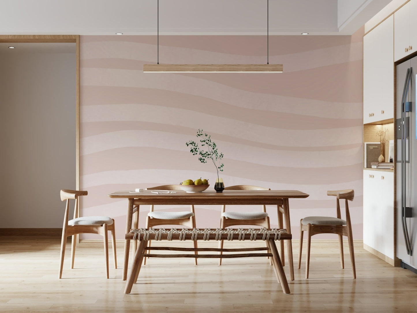 Rose Quartz Waves Wall Mural -2329868