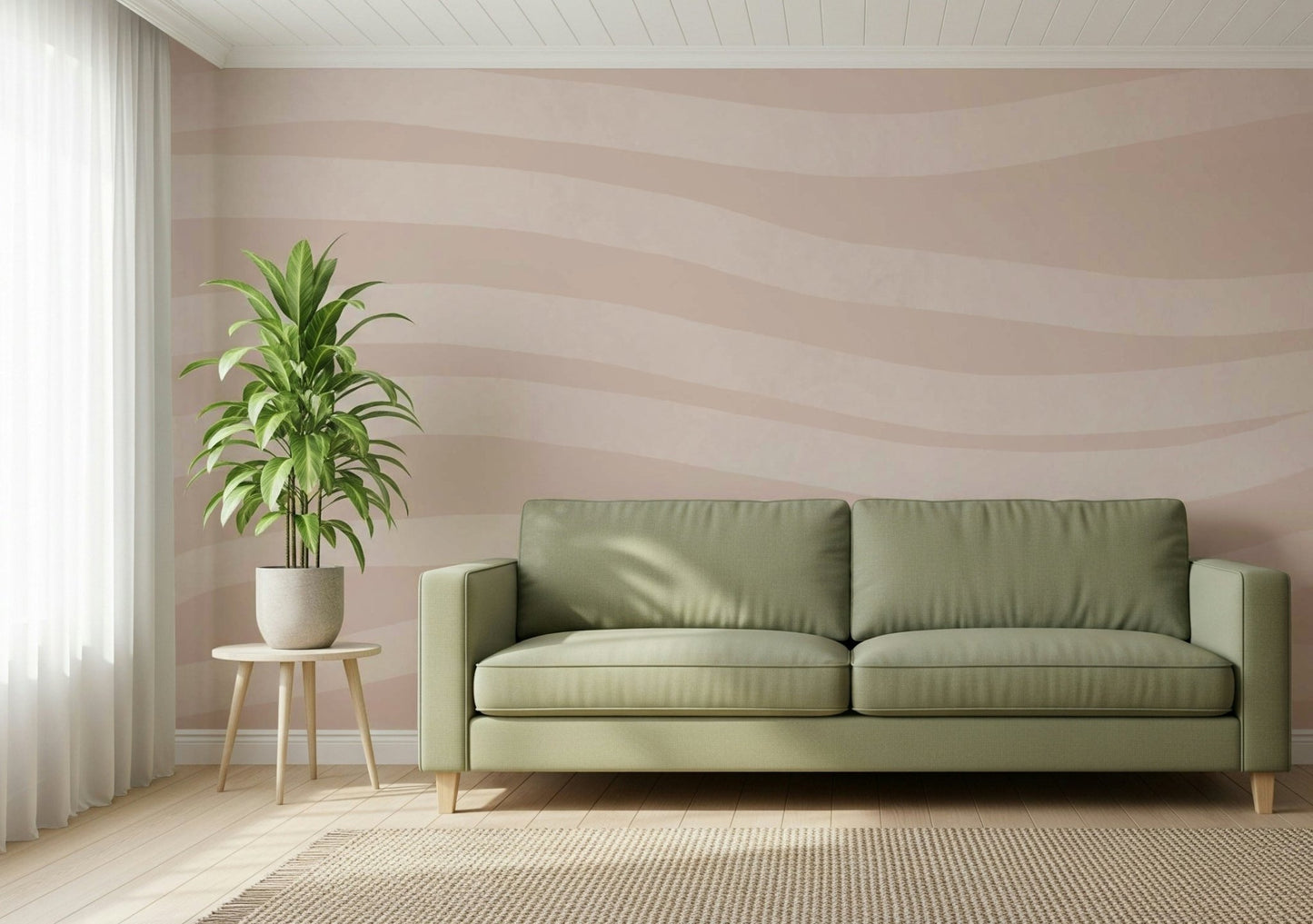 Rose Quartz Waves Wall Mural -2329868