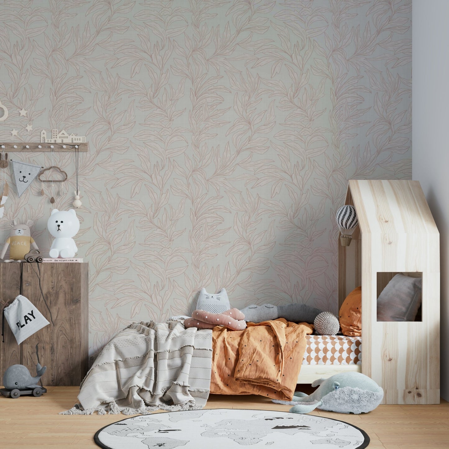 Light rose-toned mural wallpaper, GD1002