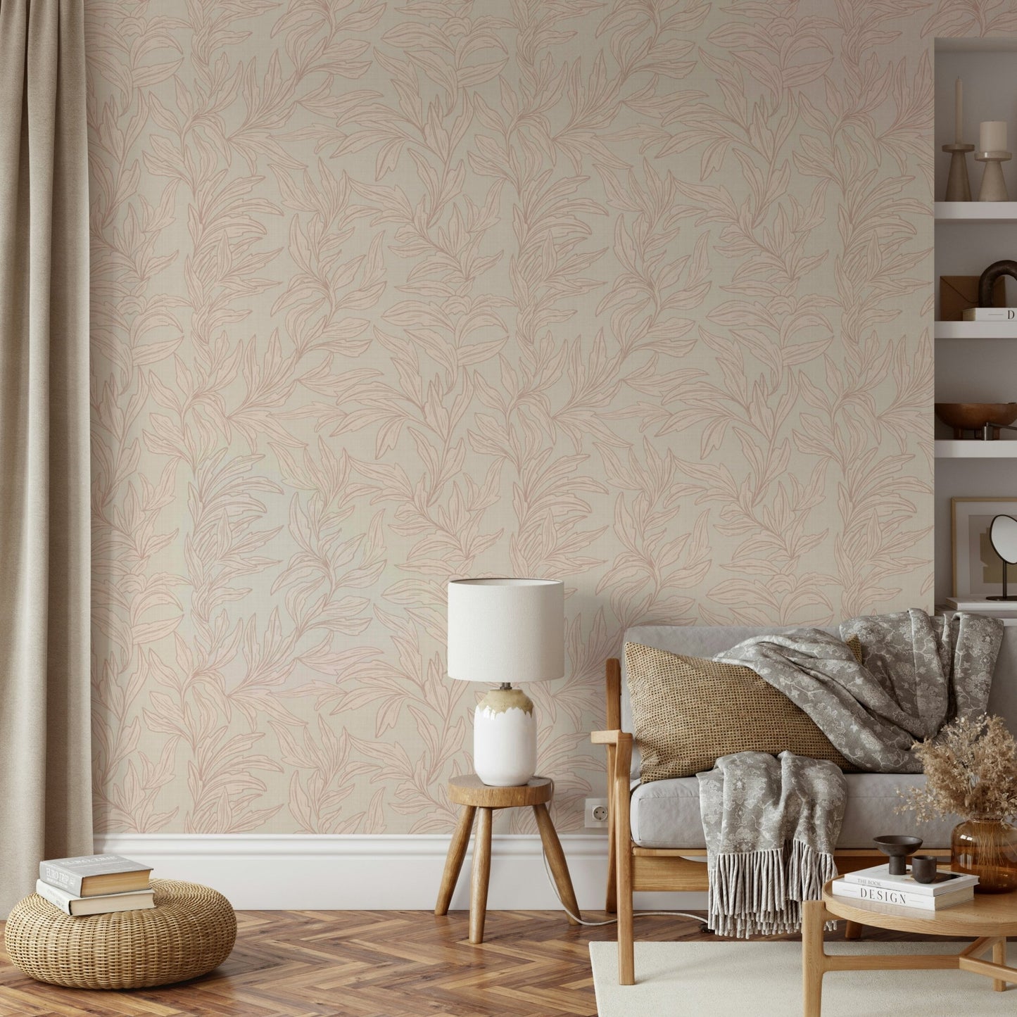 Roseate Leaves wall mural, GD1002