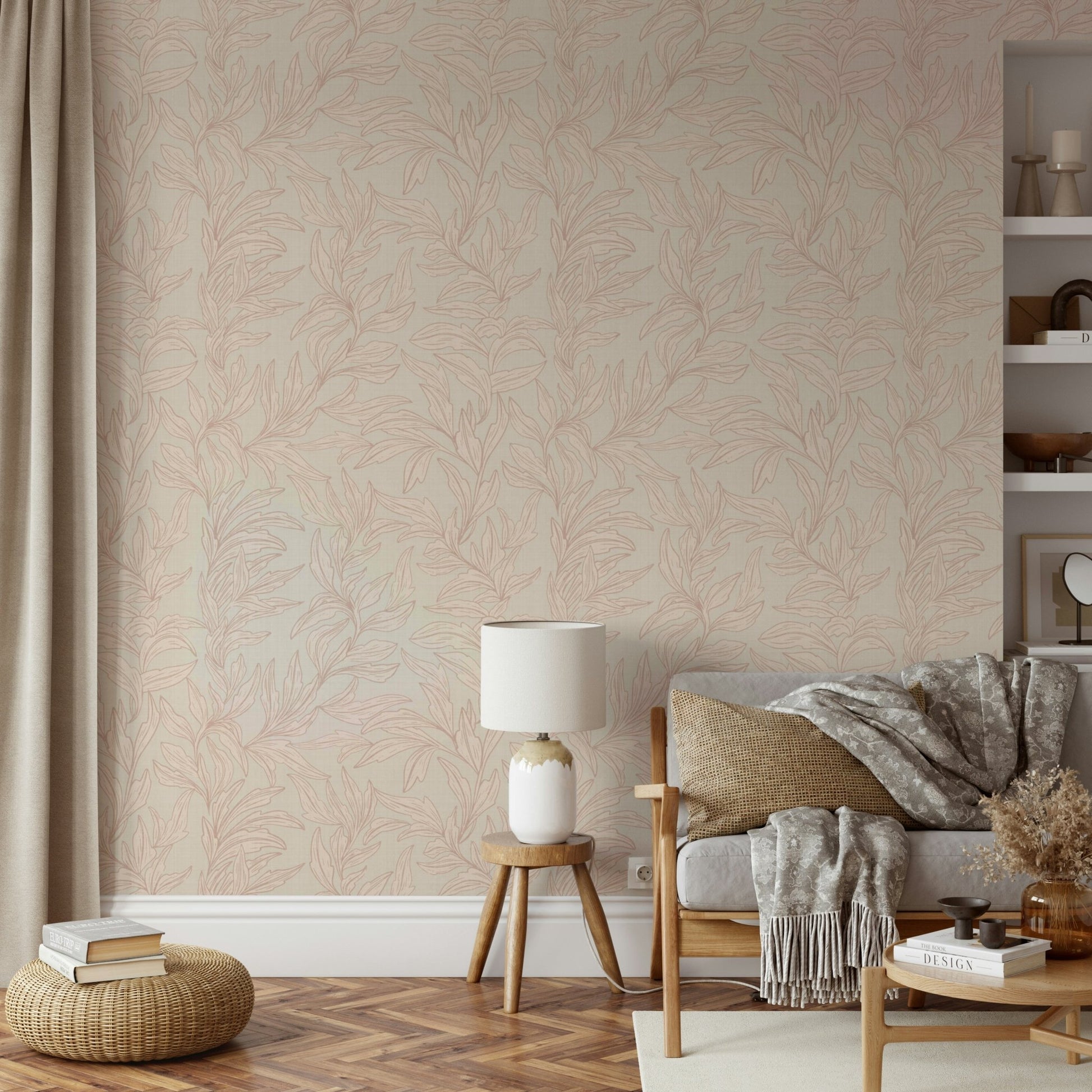 Roseate Leaves wall mural, GD1002