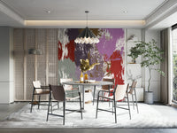 A graceful subtle bloom wall mural in rich, golden tones.

