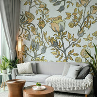 Calm and refined botanical wallpaper pattern

