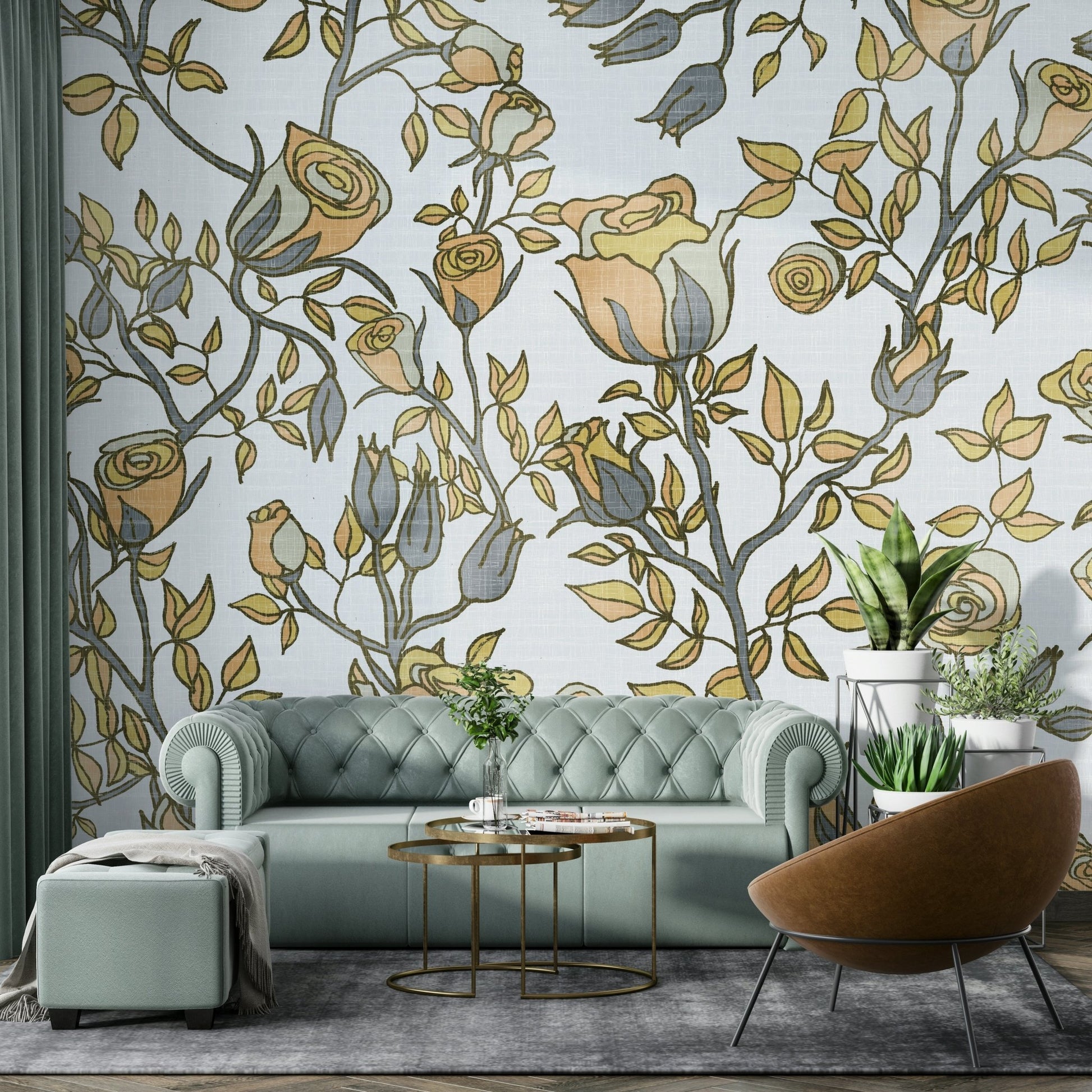 Timeless floral wallpaper texture

