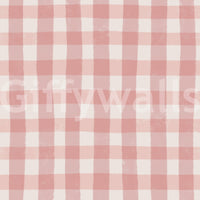 Painterly, artisan Rosewater Gingham wall pattern.