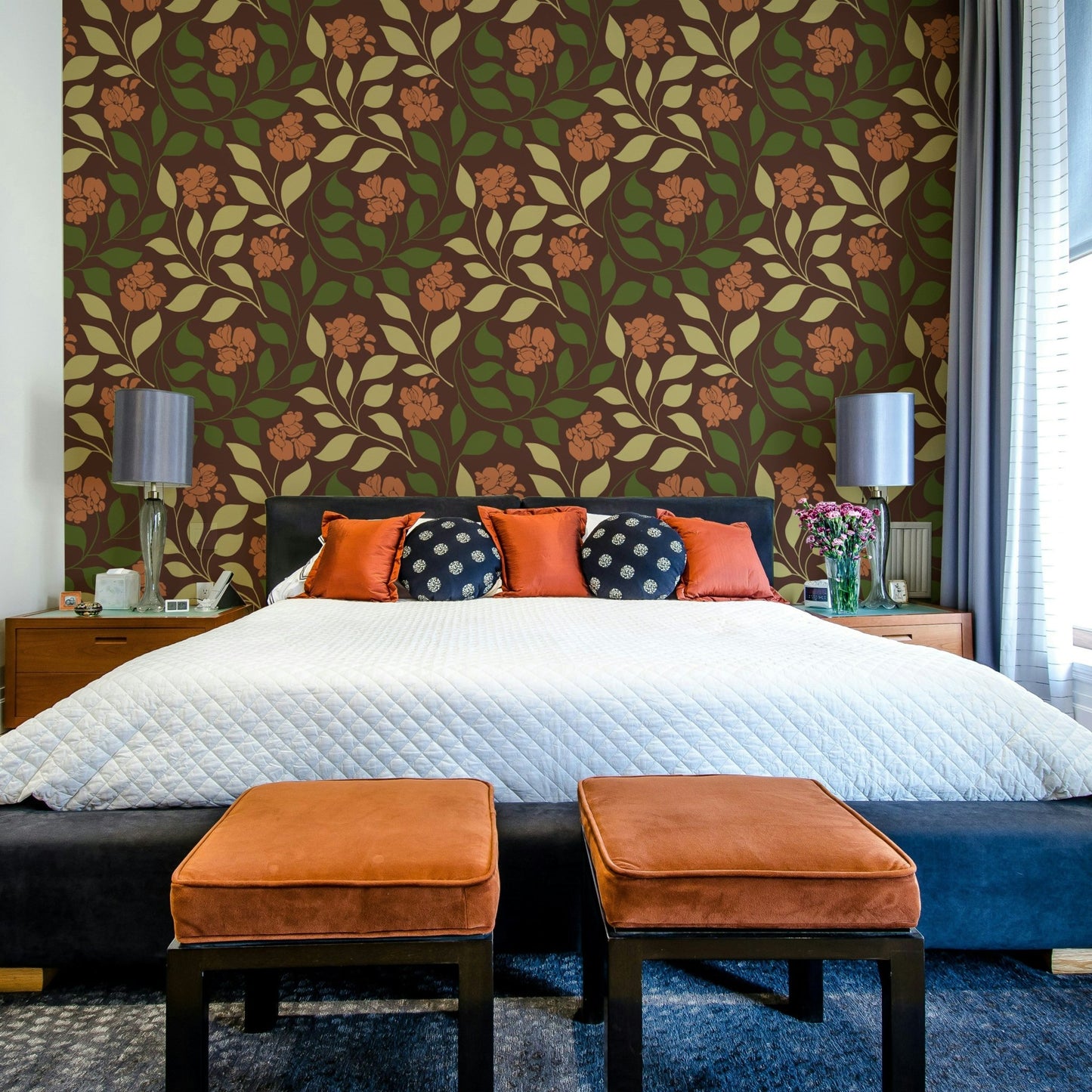 Captures the essence of a beautifully serene garden in autumn.
