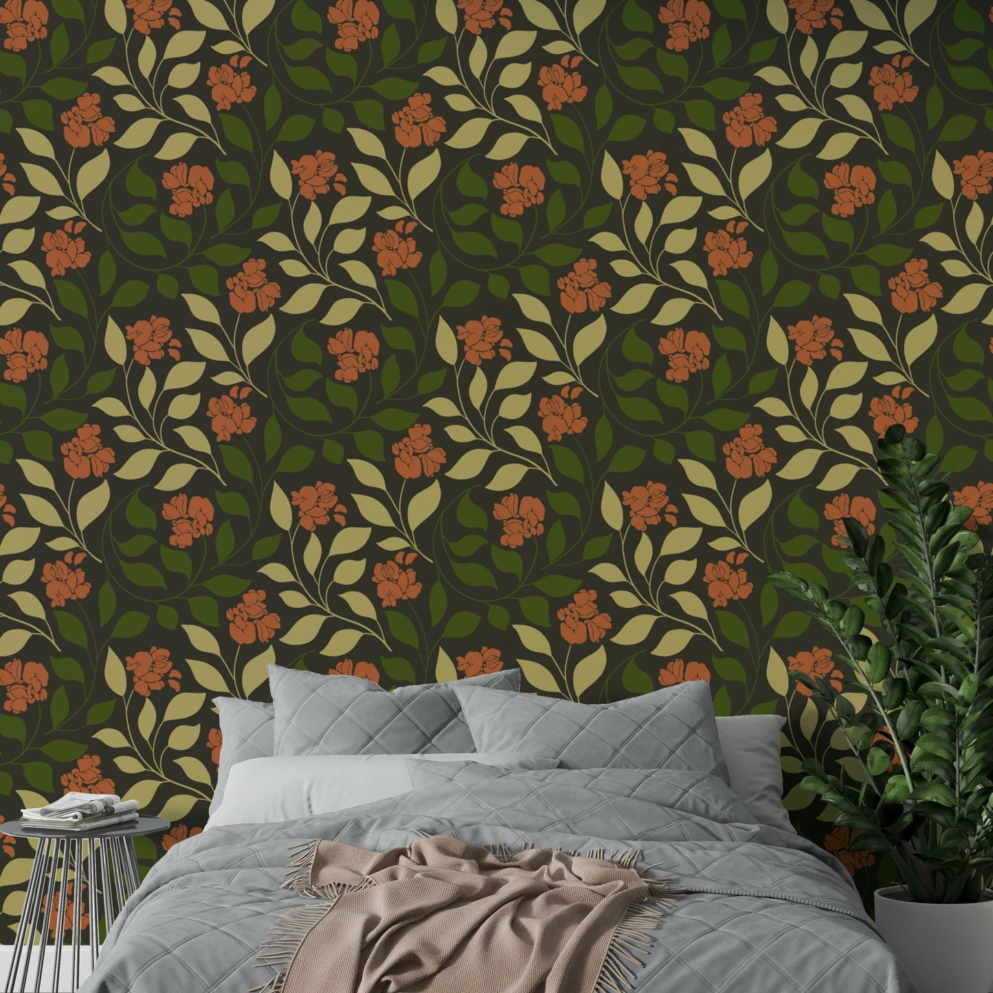 A captivating and elegant floral wallpaper pattern.

