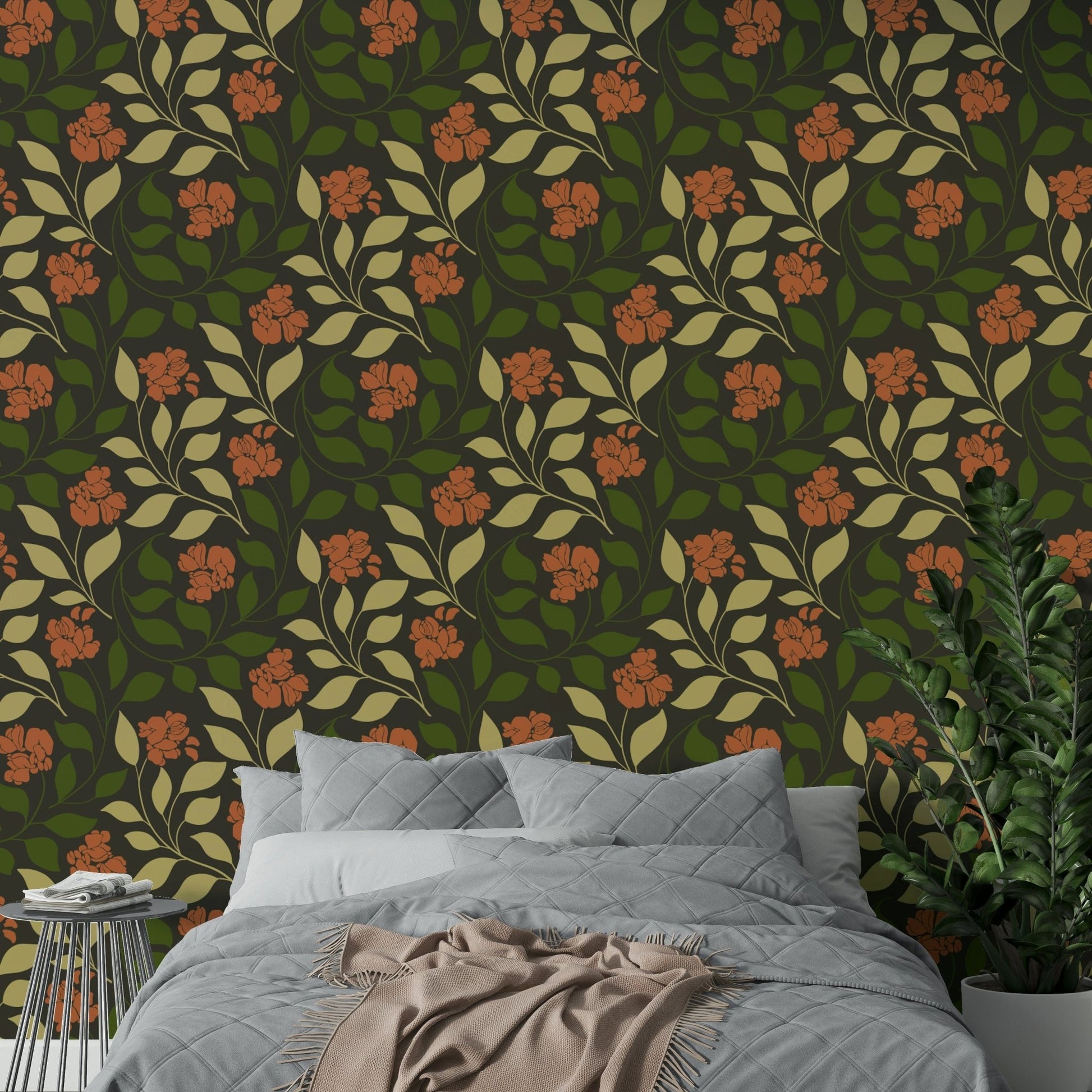 A captivating and elegant floral wallpaper pattern.
