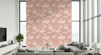 Decorative wallpaper for walls featuring the charming motif of the Rosy Swan Serenity Wallpaper collection.