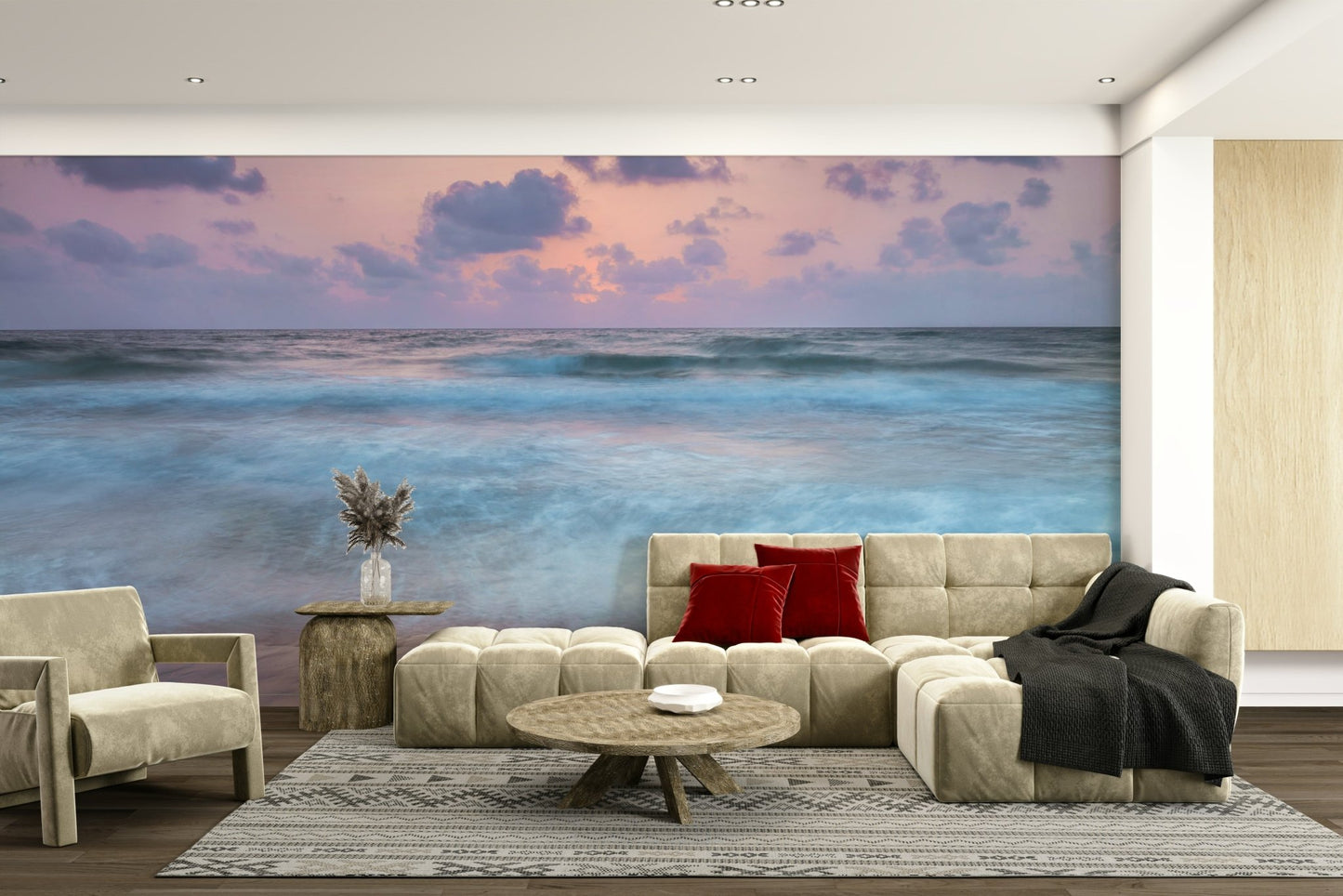 The water is a foamy, light blue color.

