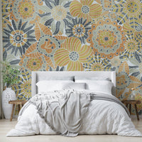 Modern Scandinavian floral wallpaper texture


