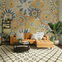 Cozy floral wallpaper with warm colors

