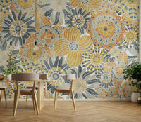 Scandinavian style wall mural floral design

