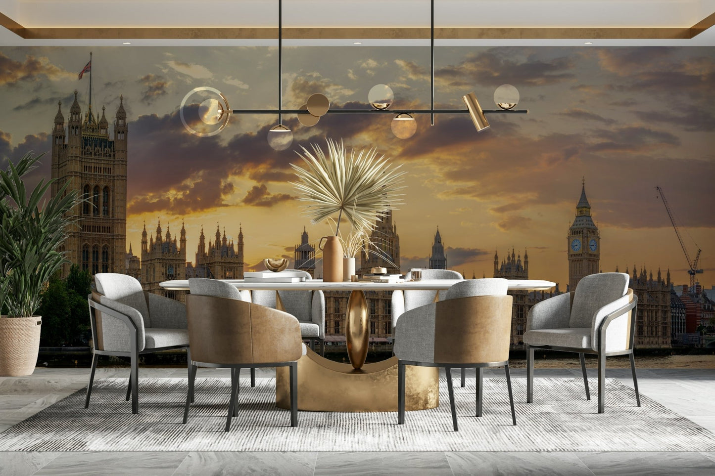 A serene Palace of Westminster wall mural for your decor.

