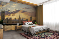 A beautiful Parliament Building wall mural for a living room.

