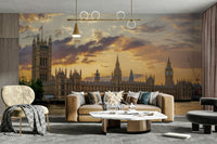 A beautiful London Palace wallpaper mural at sunset.

