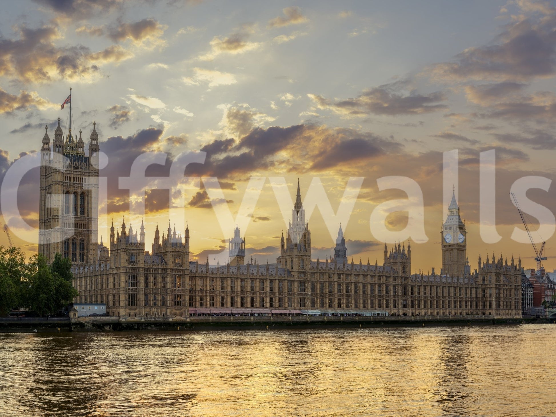 A high-quality British icon wall mural for walls.


