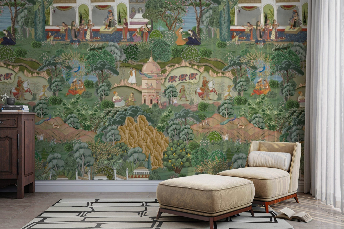 Indian wedding procession with horses

