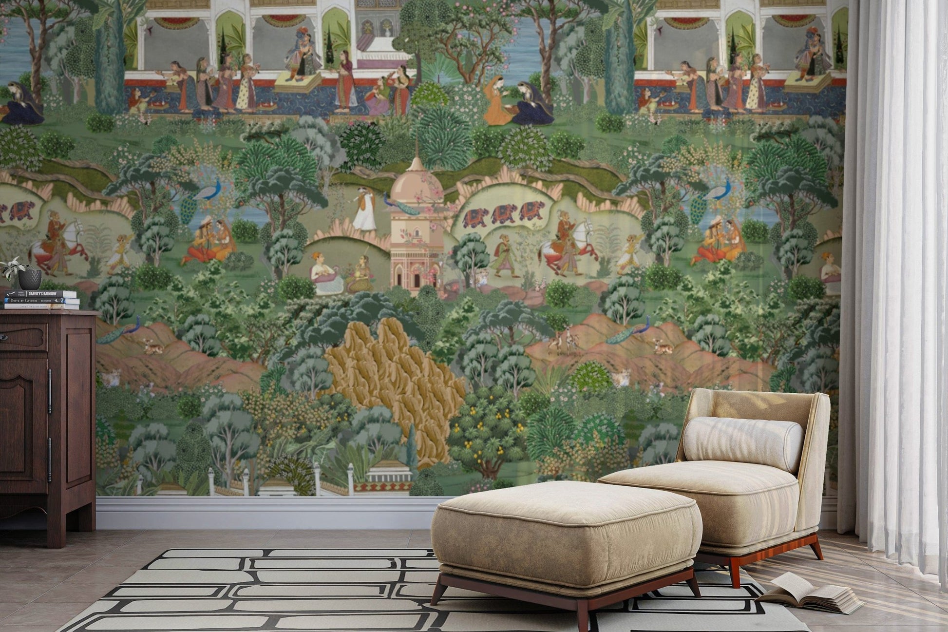 Indian wedding procession with horses

