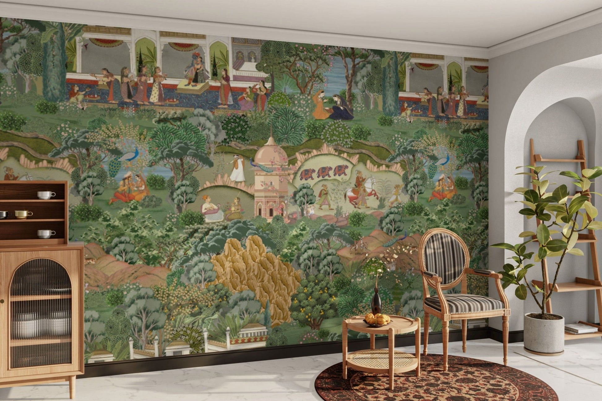 Royal wedding parade in nature setting

