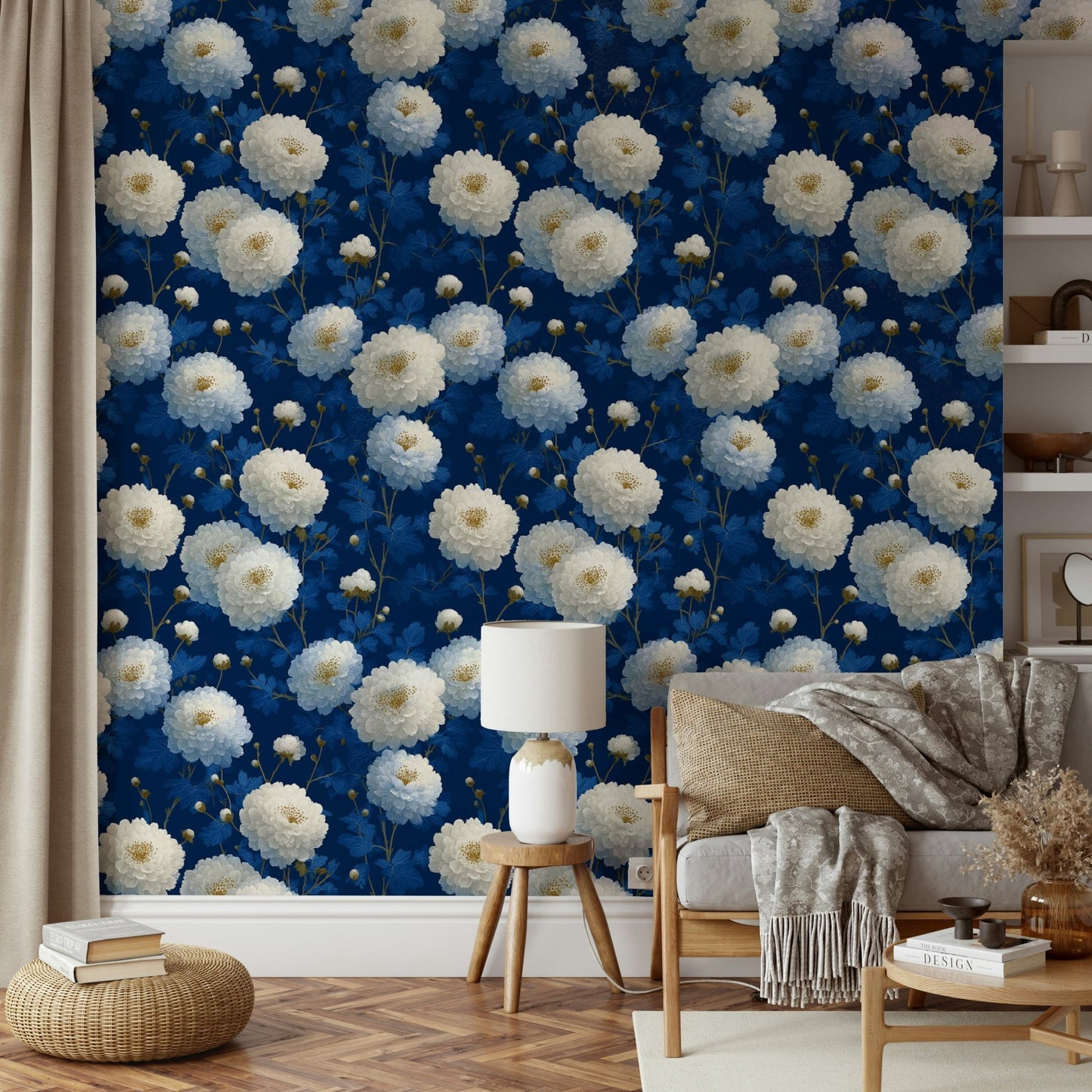 An elegant majestic bloom wall mural for dramatic decor.


