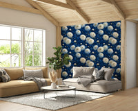 A gorgeous flower wallpaper mural that defines a space.

