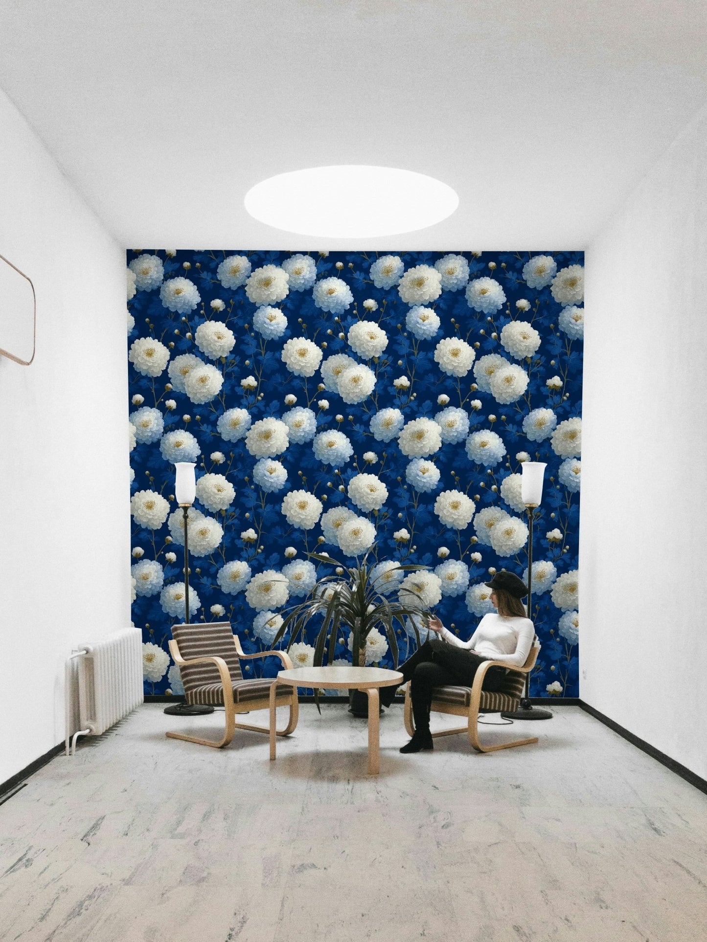 A refined botanical wallpaper mural for a feature wall.

