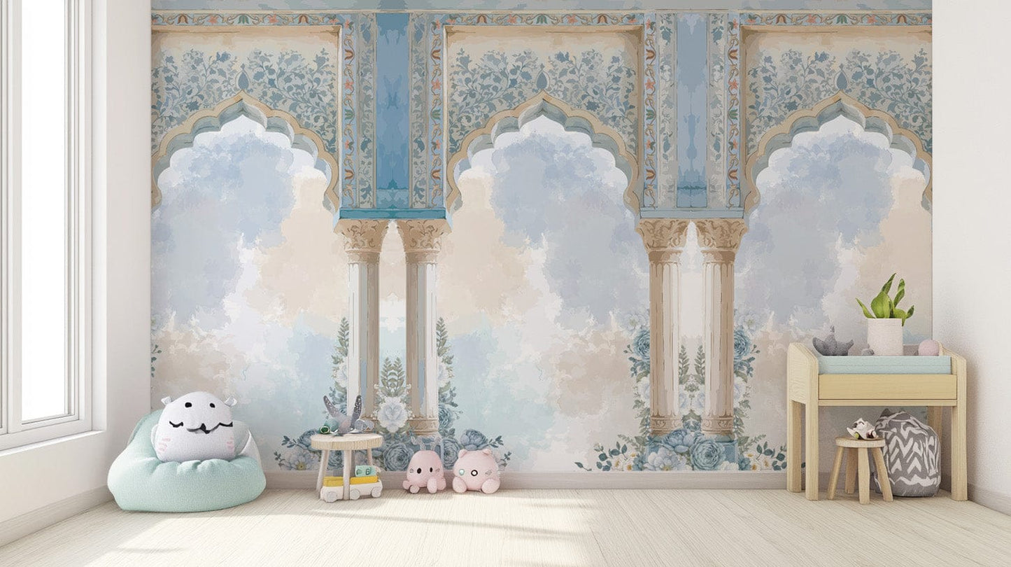 Regal blue balcony floral pattern
