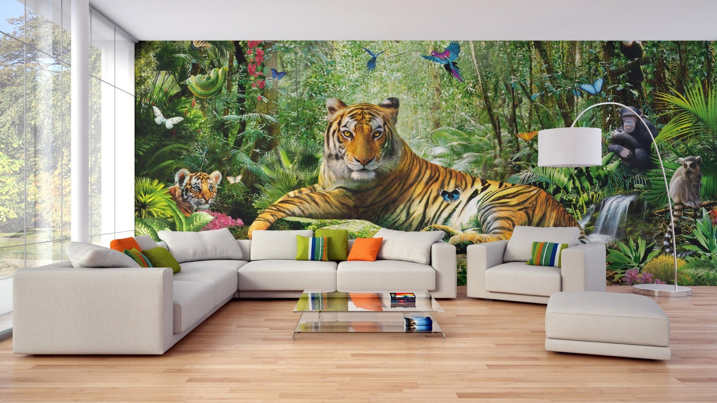 Royal Tiger View Of Jungle Wallpaper Murals - Giffywalls A524