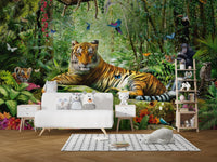 Royal Tiger View Of Jungle Wallpaper Murals - Giffywalls A524