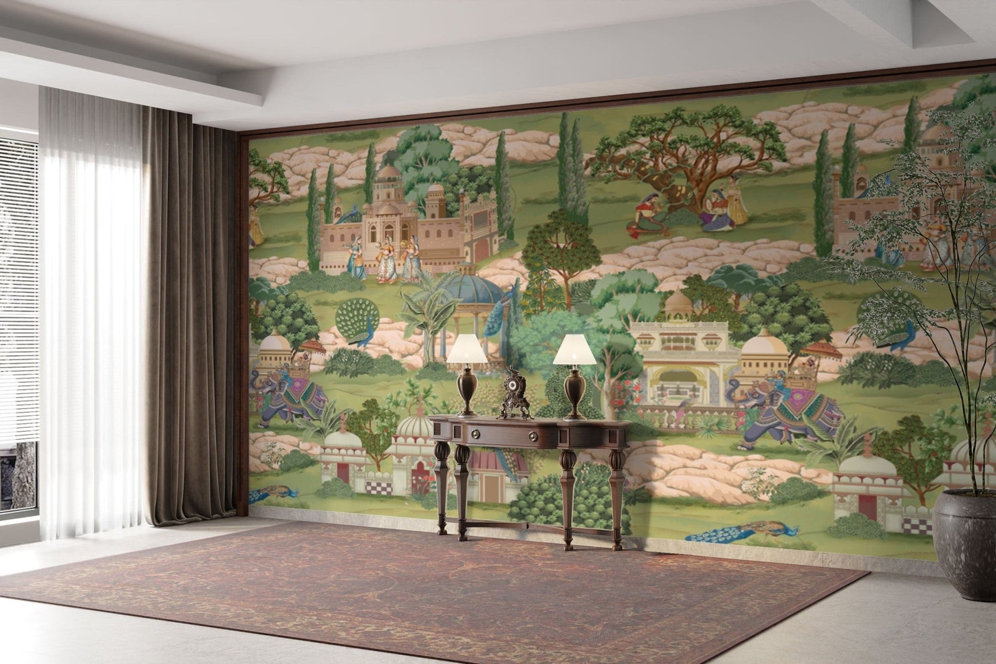 Indian heritage courtyard wall mural D316-1

