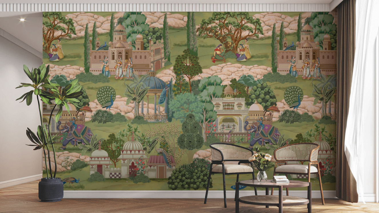 Royal courtyard tales wall mural

