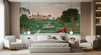 White Bedroom finished with Royal Garden Serenity Wall Mural landscape, GD8960