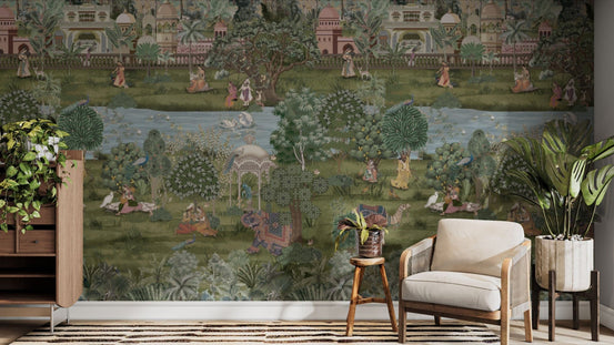 Vintage royal garden story mural D317-1

