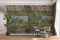 Heritage bloom mural for wall decor

