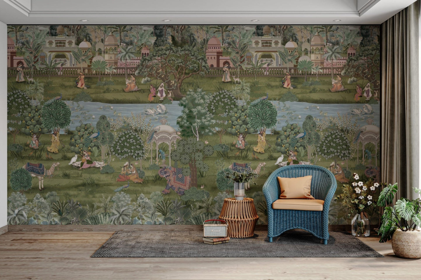 Royal palace garden theme wall mural

