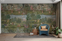 Royal palace garden theme wall mural

