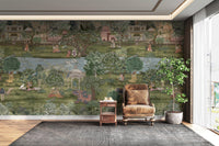 Elegant royal courtyard wall wallpaper

