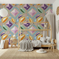 Soft pastel pink geometric pattern of the Royal Gemstones Pink Pastel Wallpaper.