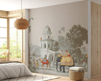Royal Mughal elephant forest wallpaper
