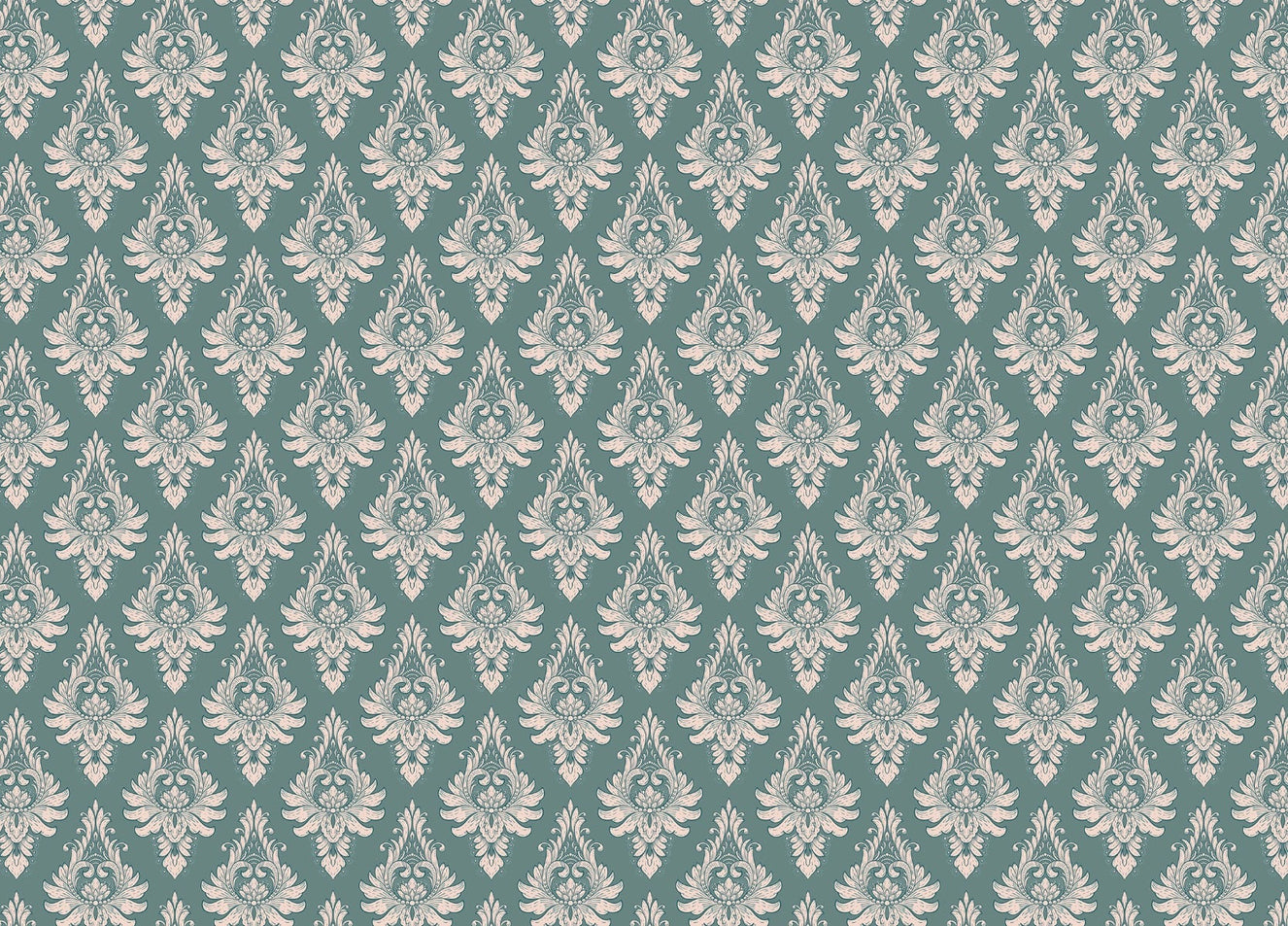 Green Damask Wallpaper for Elegant Walls