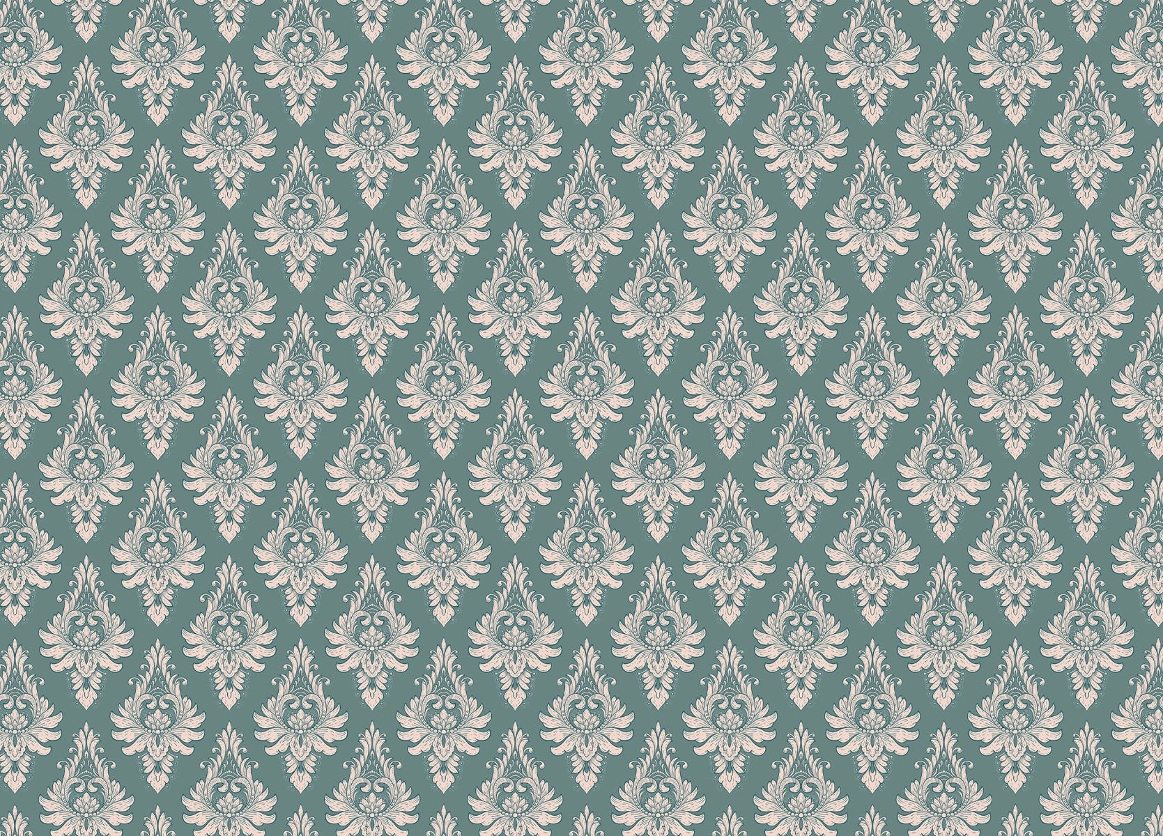 Green Damask Wallpaper for Elegant Walls