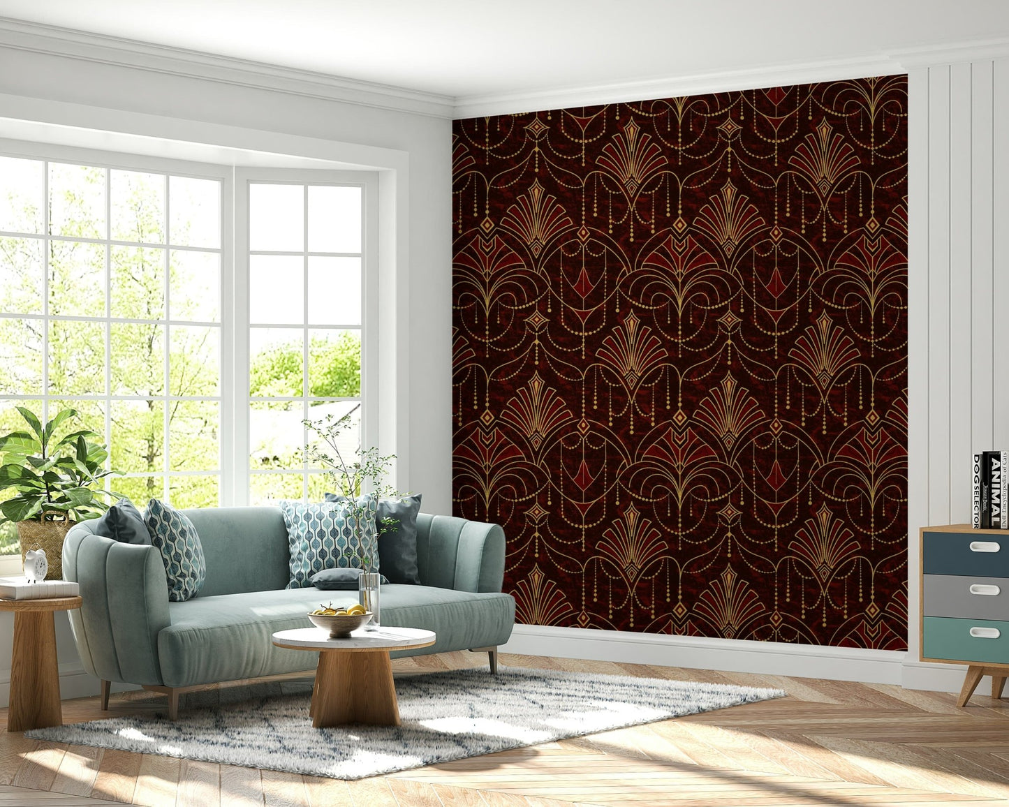 An artistic minimalist design mural for home decor., GD5936