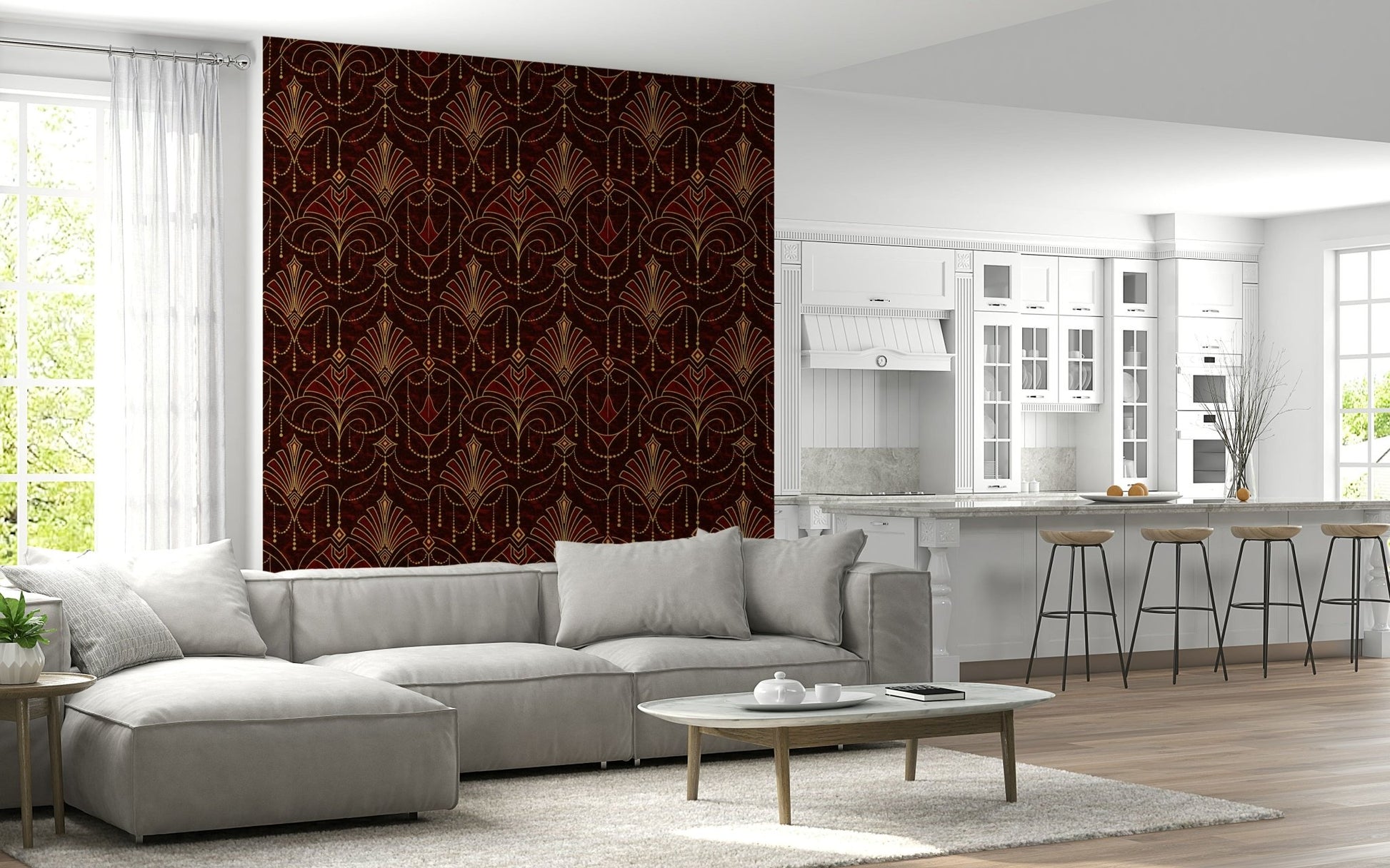 A classic abstract block wallpaper for walls., GD5936