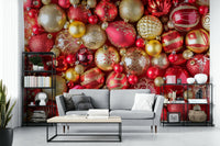 Soft red wall mural for cozy interiors

