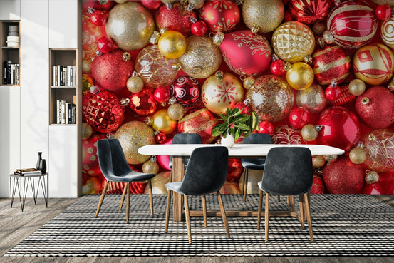Ruby red abstract wall mural with soft texture, GD2659