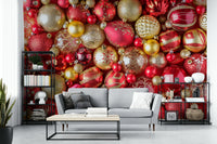 Soft red wall mural for cozy interiors

