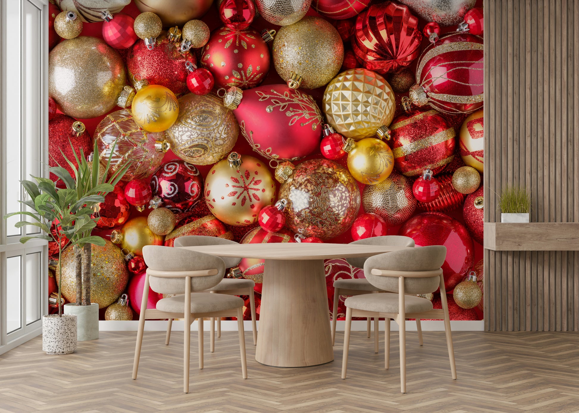 Rich red gradient wallpaper for feature walls

