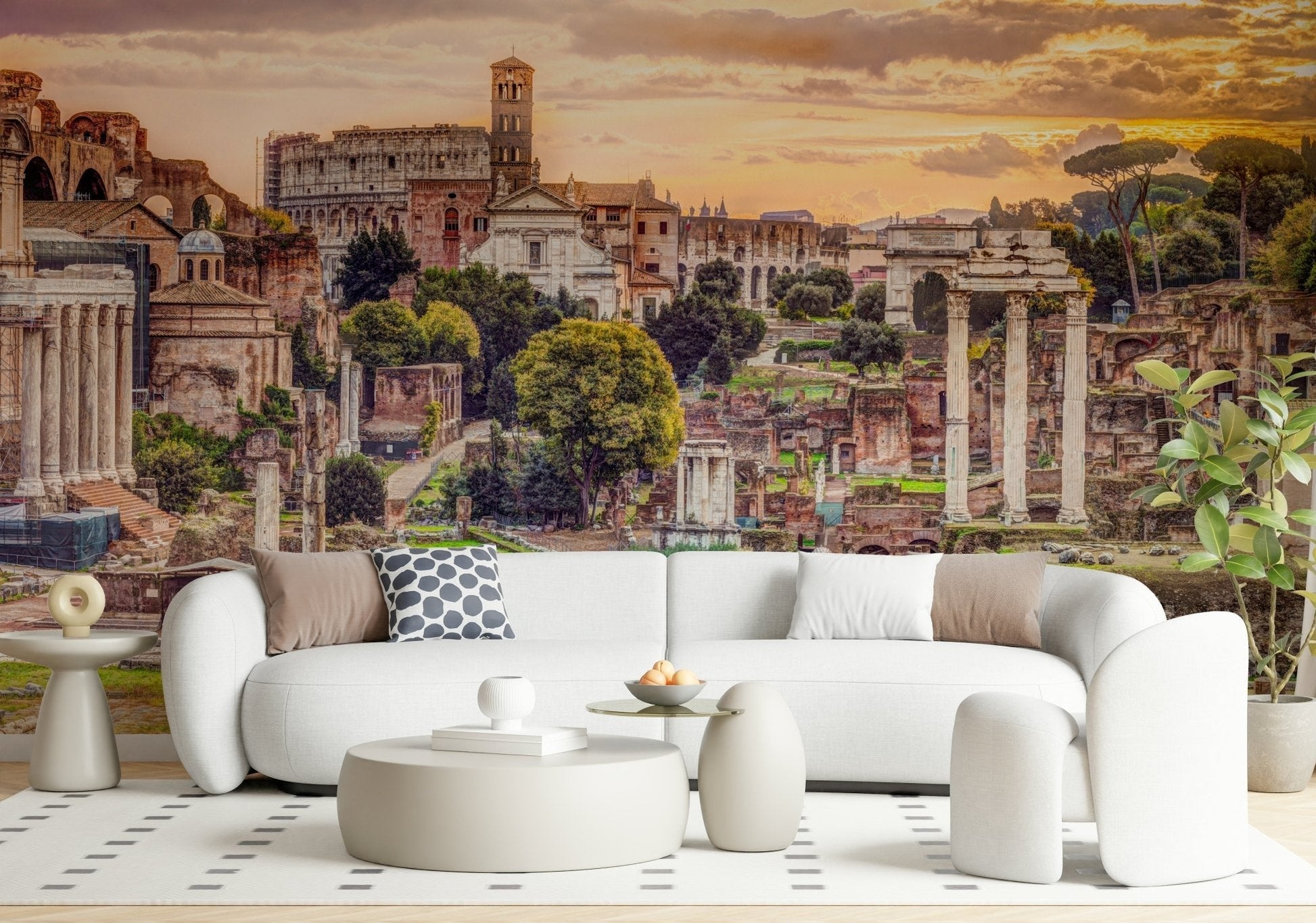 Classic Italian history wall mural for a quiet home library or study.